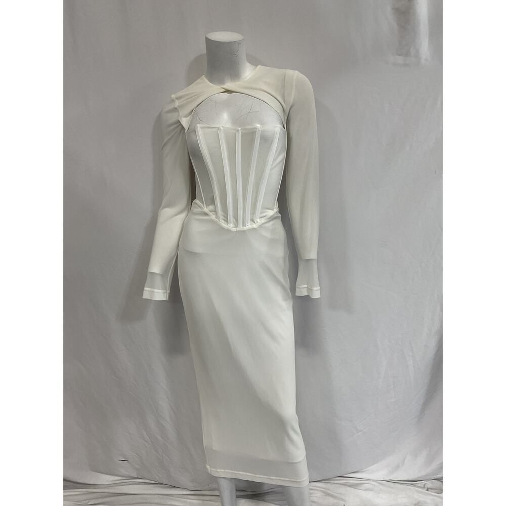 Bardot 'Ramona' White Corset Mesh Dress Size 6 - Picture 2 of 5